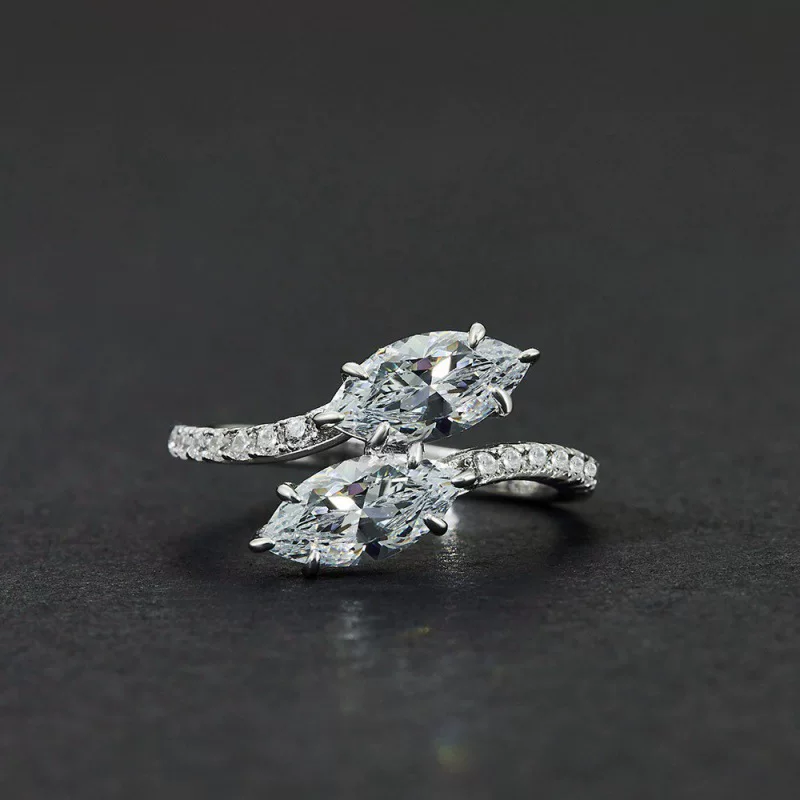 Sophisticated fashionable wedding ring, silver 925 sample