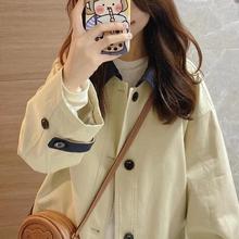 大气上档次休闲小个子卡其色中长款风衣外套女装2025秋新款