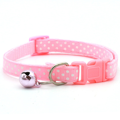 1.0 polka dot collar, polka dot pet collar with bell, dog and cat neck collar wholesale