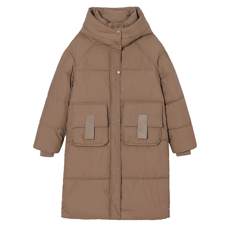 Transfronterizos de algodón largo y medio para mujeres 2024 nuevo invierno de bolsillo de pan chaqueta de algodón gruesa chaqueta de algodón image 6