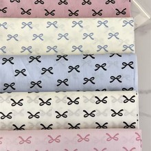 爆款蝴蝶结印花小碎花全棉斜纹田园床品面料 宝宝纯棉服装布 DIY