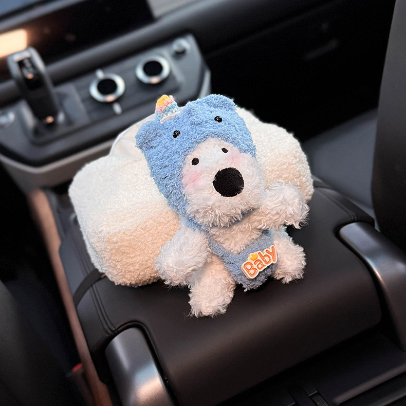 2025 New Model West Highland Car Tissue Box, Car Armrest Box Tissue Holder, In-Car Seat-Style Tissue Bag, Cute for Women