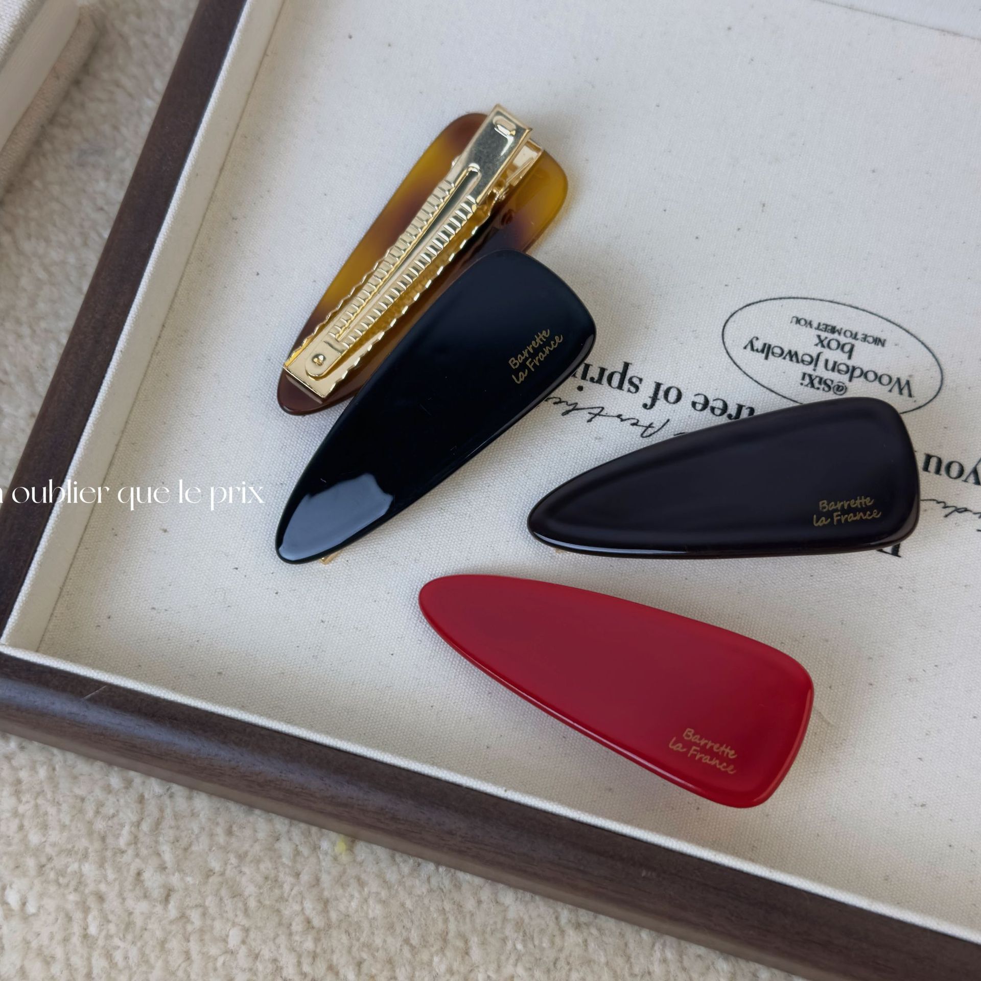 Korean style water drop gold standard acetate texture hairpin duckbill clip New style hair accessories simple wide triangle side bangs clip_voghion.com