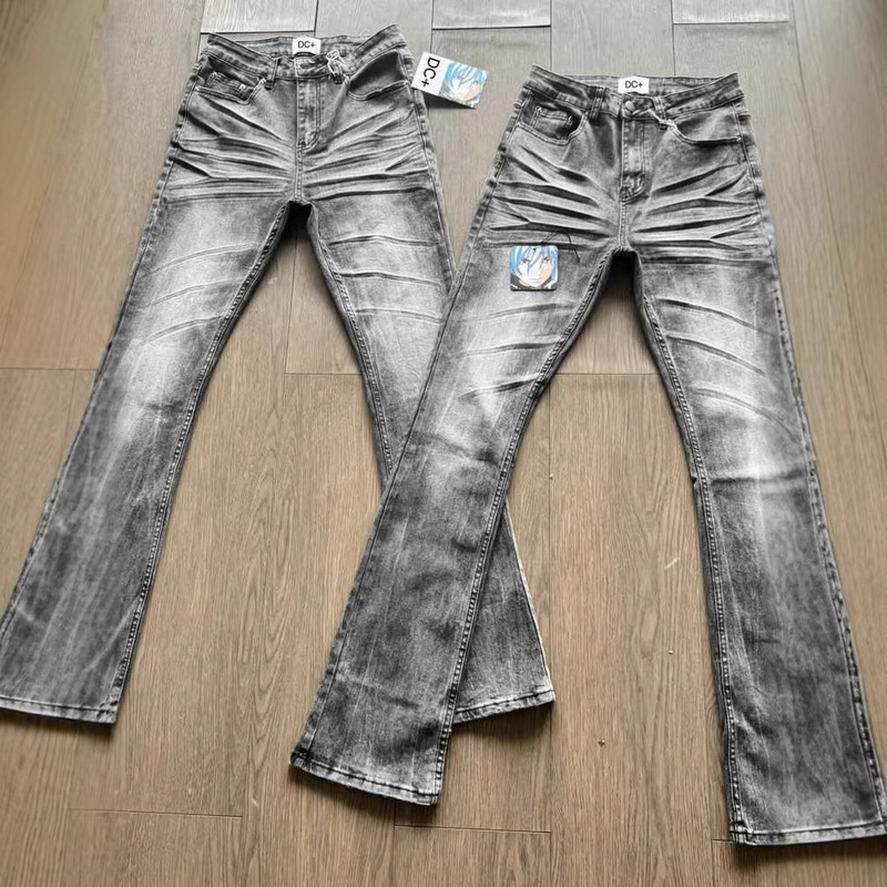 Jixuan's American-Style Washed Black Denim 3.0 Clean Fit Straight-Leg Slightly Flared High Street Vibe Style Black and Gray Jeans Jixuan's American-Style Washed Black Denim 3.0 Clean Fit Straight-Leg Slightly Flared High Street Vibe Style Black and Gray Jeans