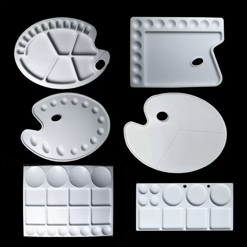 跨境调色盘儿童绘画彩绘调色颜料盘DIY涂鸦调色板塑料油画异形