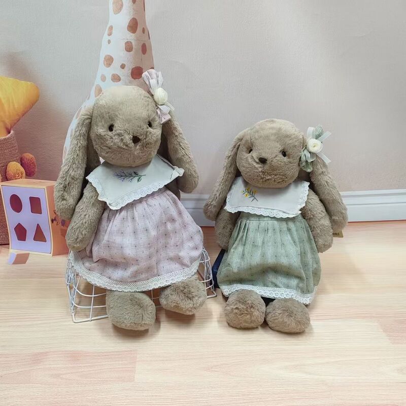 Cross-Border Genuine Snot Bear Fufu Bunny Cute Plush Toy Long-Eared Rabbit Doll Children's Comfort Plush Soft and Adorable