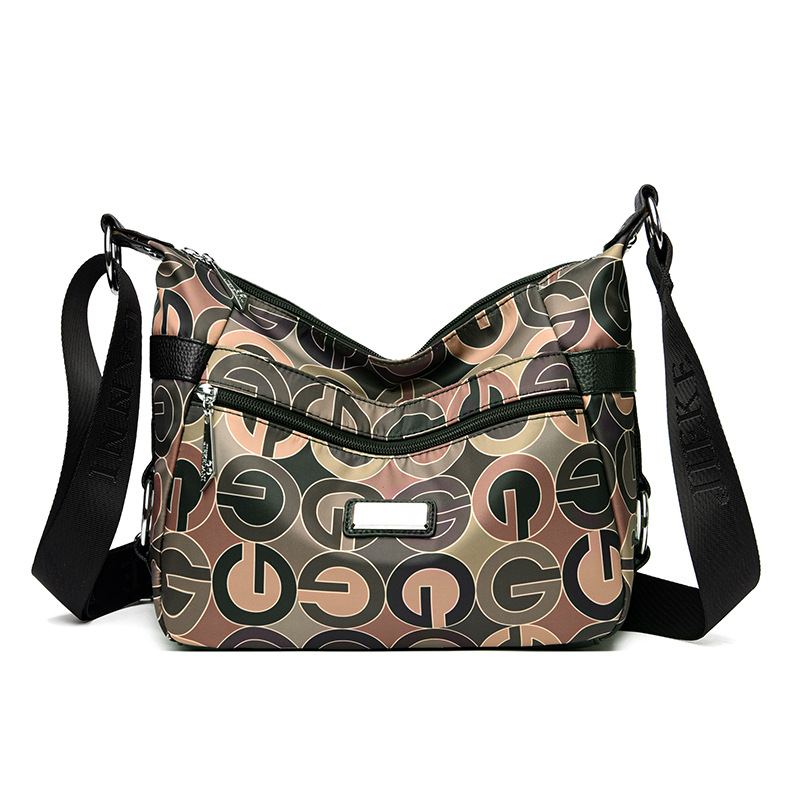 Bolsa de mujer 2023 nueva bolsa de mensajero de hombro de tela Oxford impermeable bolsa de Madre de mujer de mediana edad de gran capacidad multicompartimento