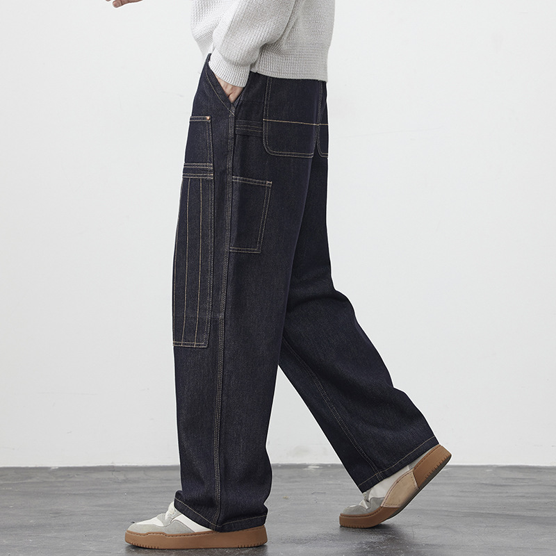 Jeans Rectos para Hombre de Algodón y Lyocell, Corte Relajado para Uso Diario