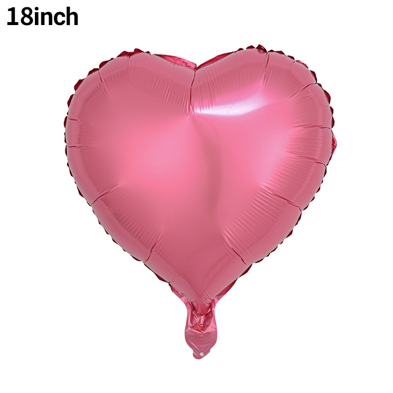 Globo de aluminio en forma de corazón de un solo color de 18 pulgadas para decoración de bodas y el Día de San Valentín, globo liso en forma de corazón para el Festival Qixi para la decoración de la sala de bodas.