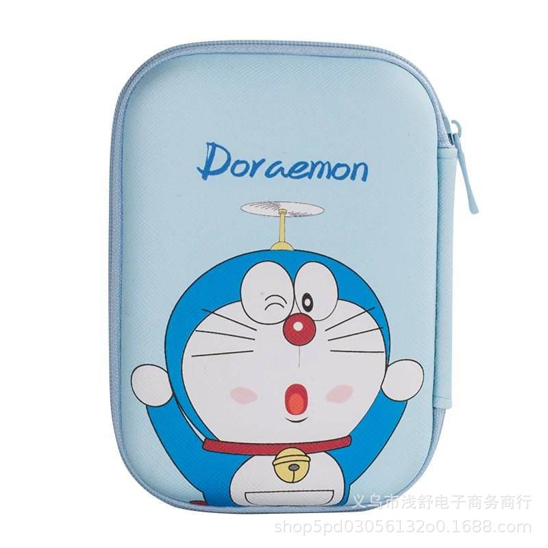 Cartoon nueva bolsa de almacenamiento de auriculares linda rectangular de dibujos animados, cargador de monedero grande, cable de datos, caja de almacenamiento de bolsa larga