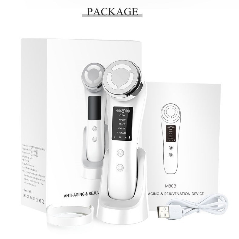 M80B five-mode EMS micro-current beauty instrument heating color light vibration facial massage guide instrument home