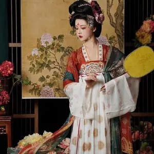 春夏の超妖精唐王朝の王女漢服女性唐王朝の胸までの長袖シャツ古代唐王朝の刺繍古代風漢服|undefined