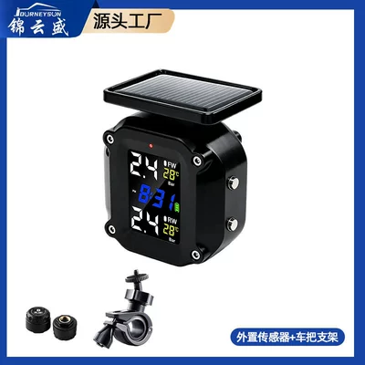 Tire pressure monitoring system waterproof and shockproof, with internal - t01-solar-external-anti-theft-bracket