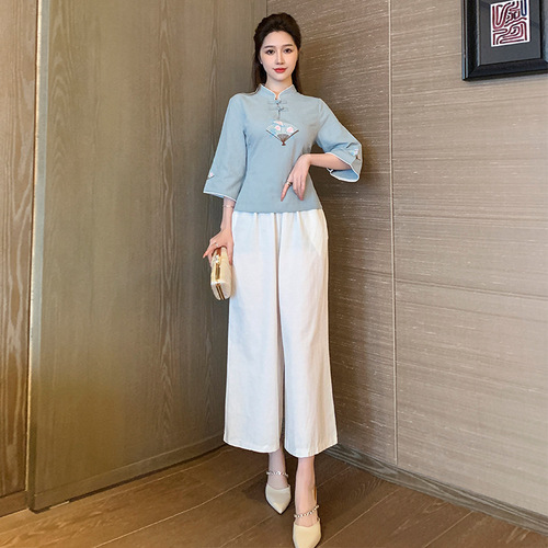 New pedicure technician beauty clothing temperament slimming spa work clothes health center white professional mid-sleeve work clothes