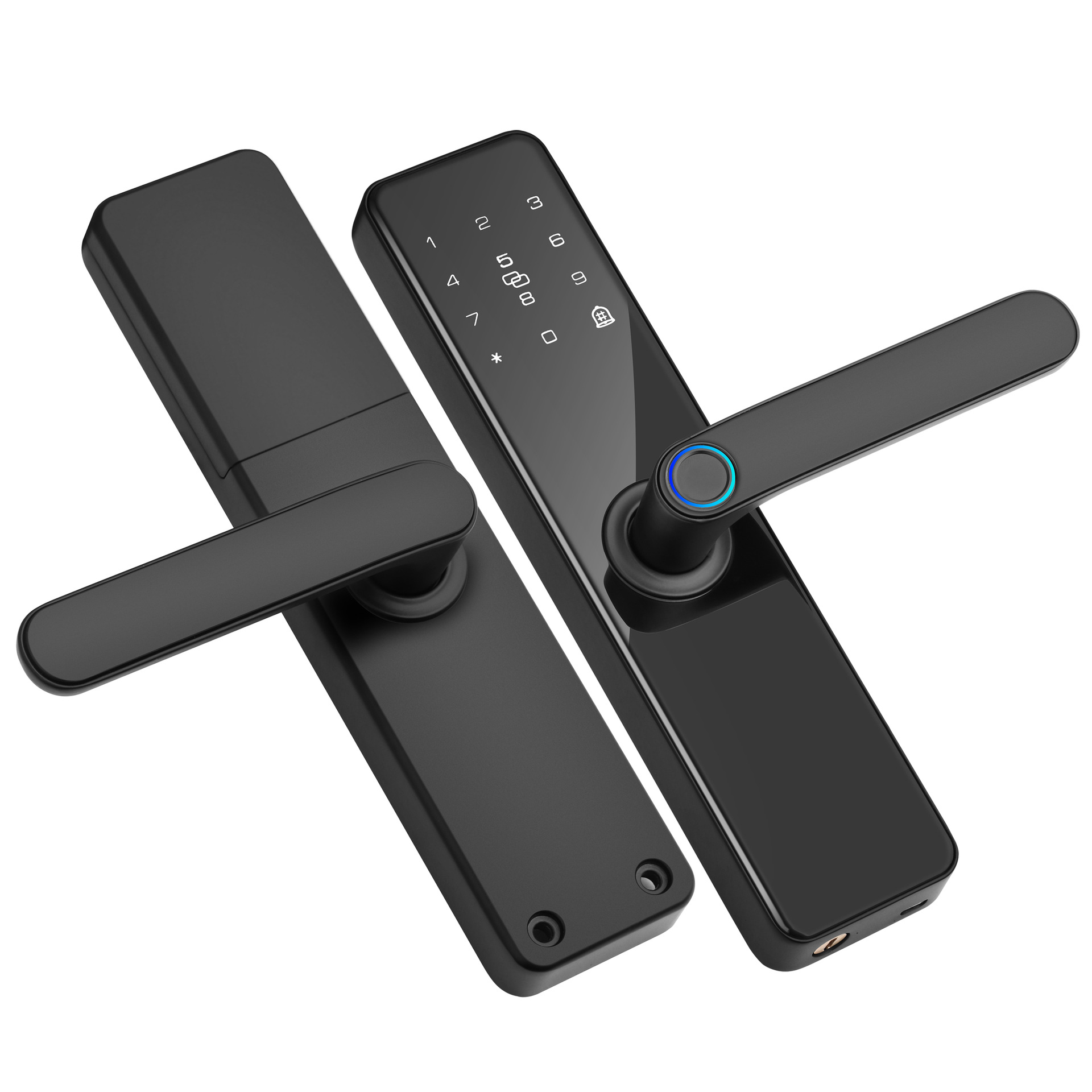 Wooden door lock home version (five-in-one function)