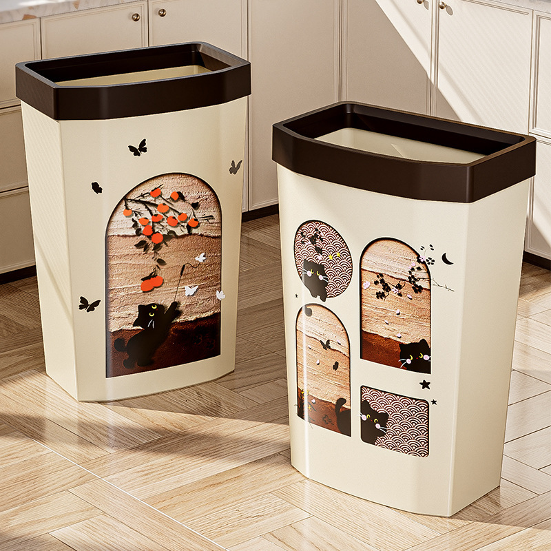 Large Capacity Kitchen Trash Can, Ultra-Narrow Long Strip Design for Home Use, No Lid, Suitable for Bathroom and Living Room, Heightened Sanitary Bin for Narrow Spaces