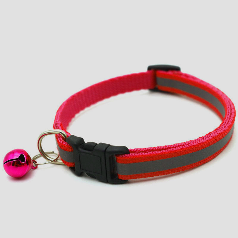 Collar reflectante para mascotas collar de tela collar reflectante para gatos collar de campana para mascotas collar luminoso para gatos