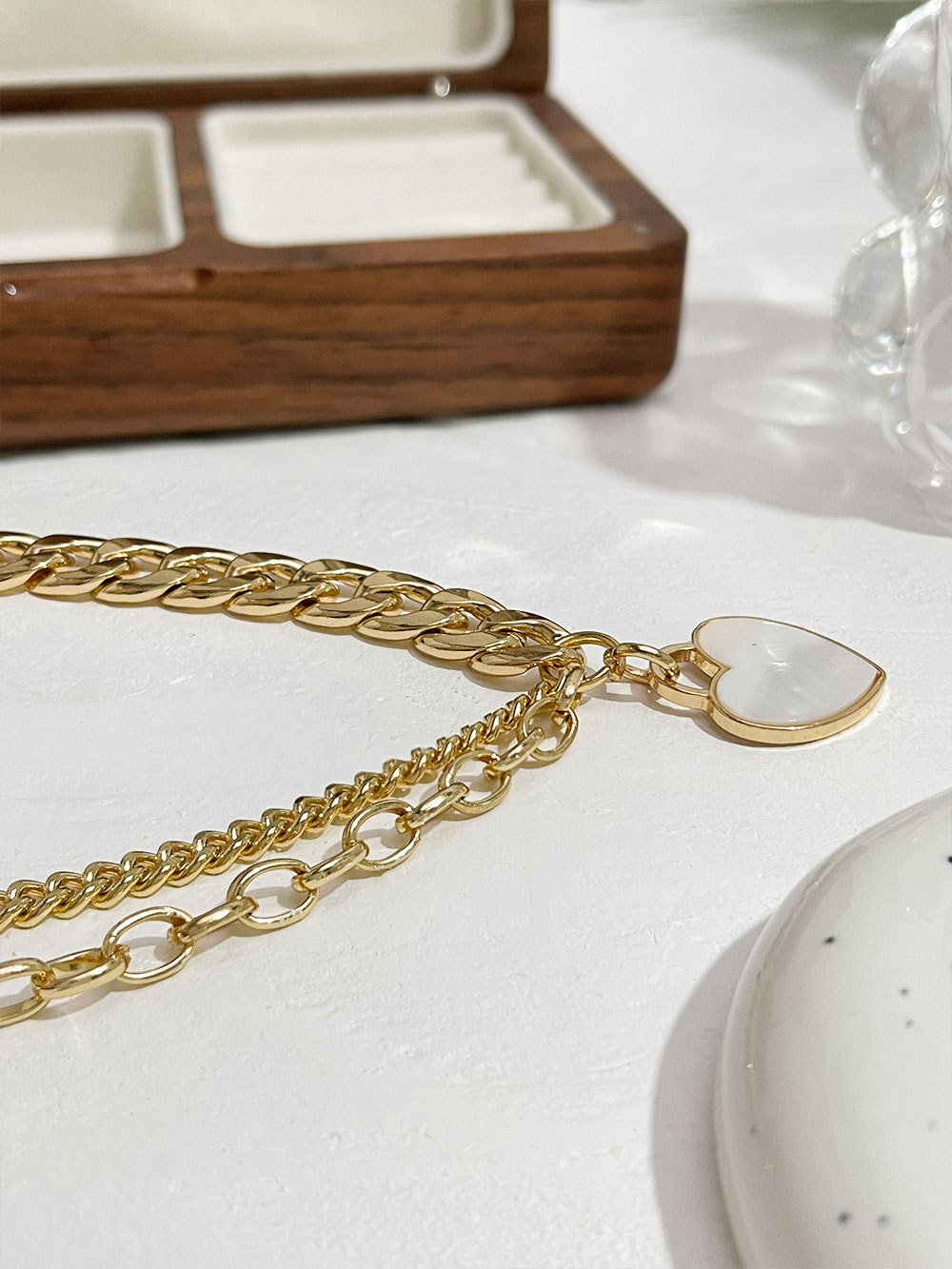 1 Piece Fashion Heart Shape Alloy Shell Plating Chain Womenu0027S Pendant Necklace