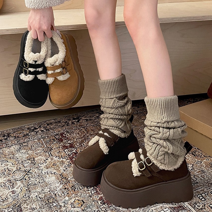 Fashionable commuter retro warm thick-soled cotton shoes for women…