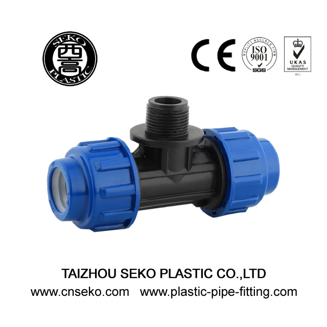 PE PVC快接变径三通PE管快速锁紧内丝三通滴灌微喷免热熔管件