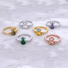 热卖高版本西太后 满镶锆石土星轨道戒指闪亮ins网红明星新款