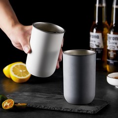 304不鏽鋼杯子防摔高顏值水杯便攜咖啡杯ins牛奶杯批發燒烤啤酒杯