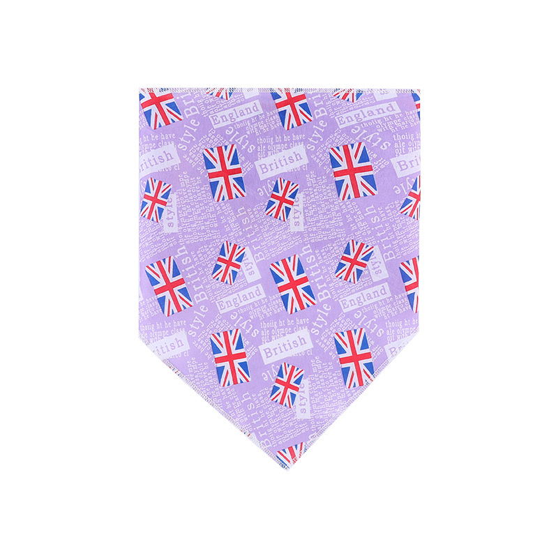 Toalla de saliva de gato transfronterizo forma de bandera nacional toalla de triángulo para mascotas toalla de saliva de perro babero de perro suministros para mascotas al por mayor