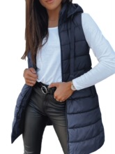 Z 48923 Hooded Zip Cotton Vest Jacket ��ɫ��ñ���� �羳