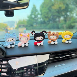 Cartoon Plush Cute Doll Car Ornaments 2025 New Car Dashboard Center Console Car Interior Decorations