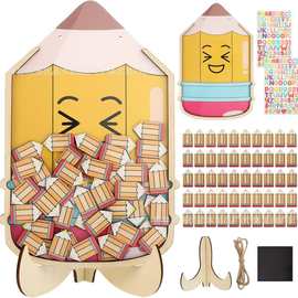 木质DIY名片盒木质笔筒收纳盒激光雕刻木制拼图家居装饰摆件