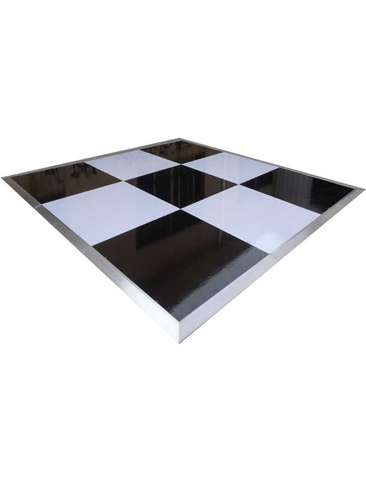 婚礼舞池板派对活动圆形跳黑白跳舞板快装便携led马赛克板