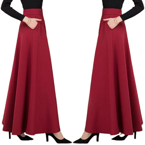 Full-length skirt, big swing dress, A-line skirt, high-waisted and slender, plus-size women's dance dress, tall women's dress, summer