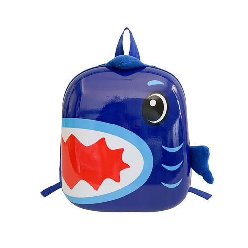 Children's Double Shoulder Bag Cartoon Shark School Bag for Middle and Small Classes, Hard Shell Cartoon Lightweight Backpack, Factory Wholesale