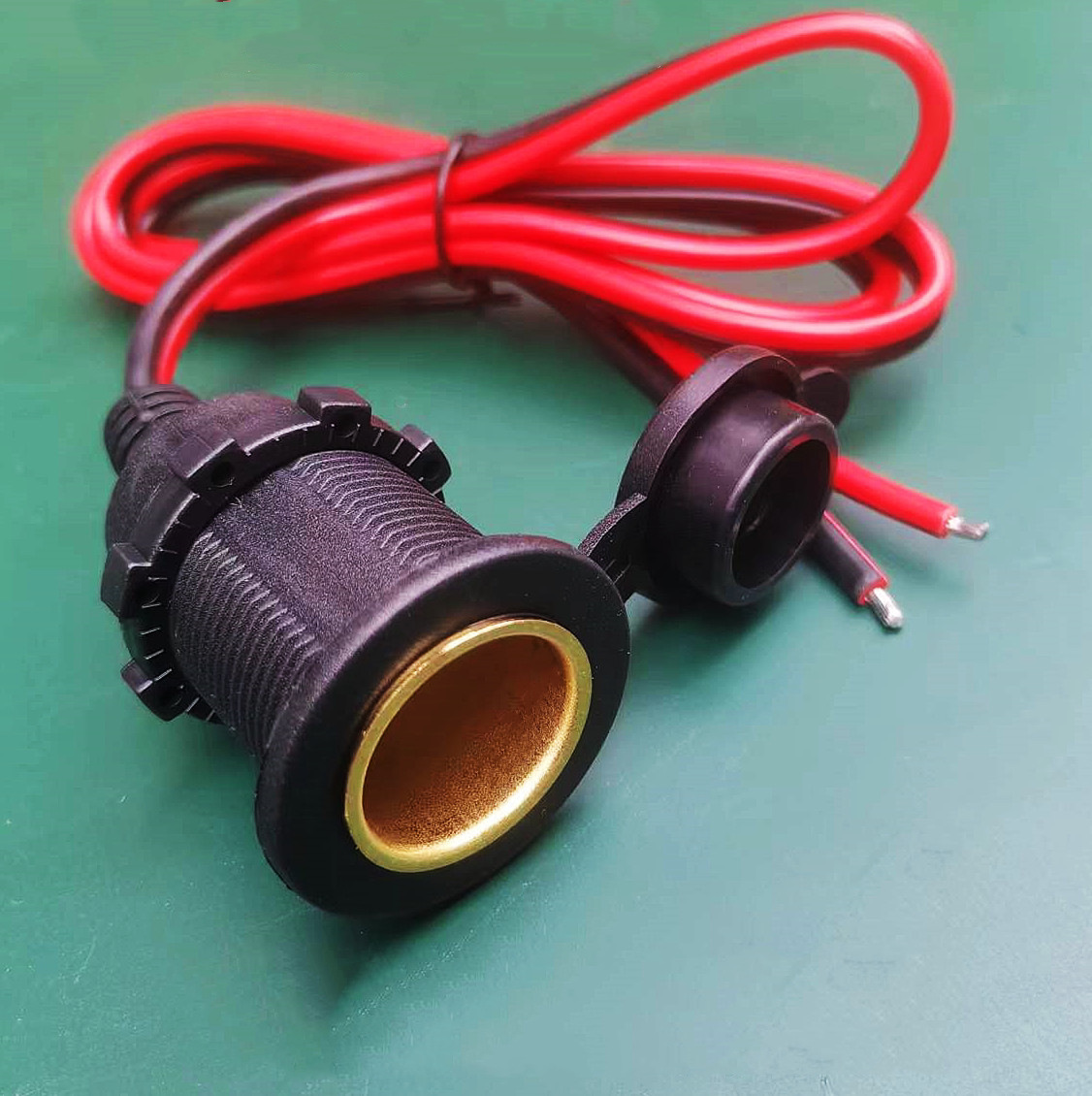 High-Power Car Cigarette Lighter Plug Socket 2.5 Square Thickened Pure Copper Wire Full Copper Threaded Female Socket Car Charger