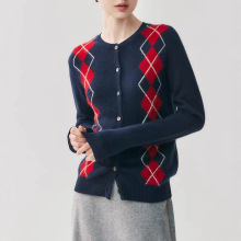 大牌感 中古老钱风轻奢baby山羊绒针织开衫女圆领宽松毛衣秋外套