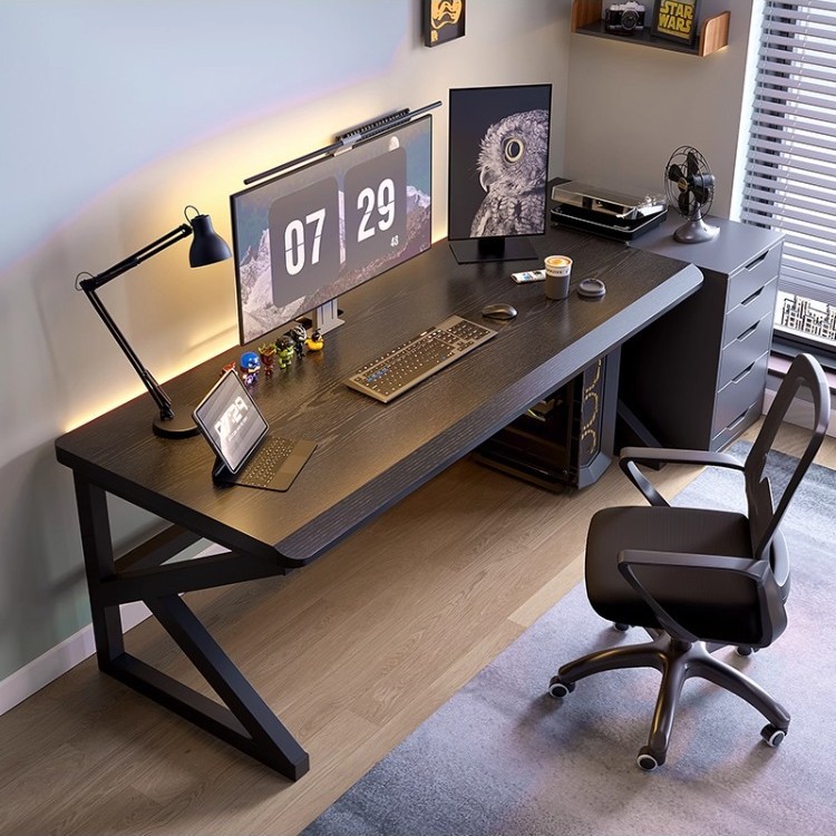 Solid Wood Large Board Double Computer Desk Desktop Home Office Desk Long Desk E-Sports Table Workbench Office Desk