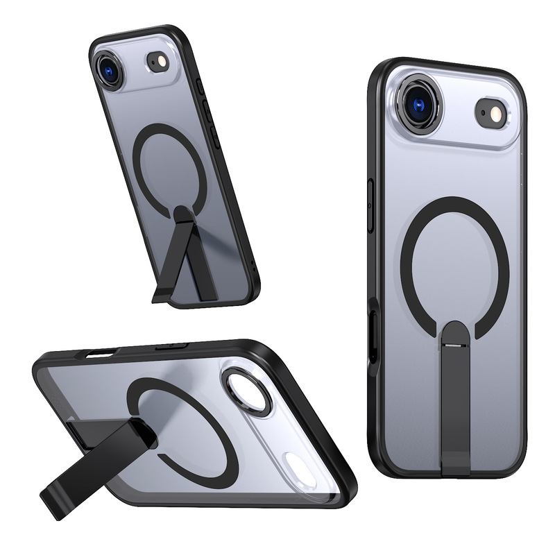 适用于iPhone17Promax手机壳超薄肤感隐形支架磁吸无线充电IP17ai|undefined