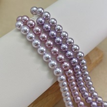 仿施家珍珠薄荷紫葡萄紫薰衣草蓝香芋紫直孔玻璃珍珠散珠DIY配件
