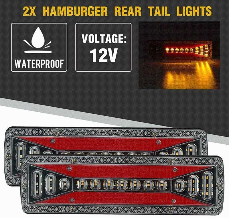 Car LED Taillight 12V24V running water light agricultural vehicle lamps tricycle truck taillight truck warning light