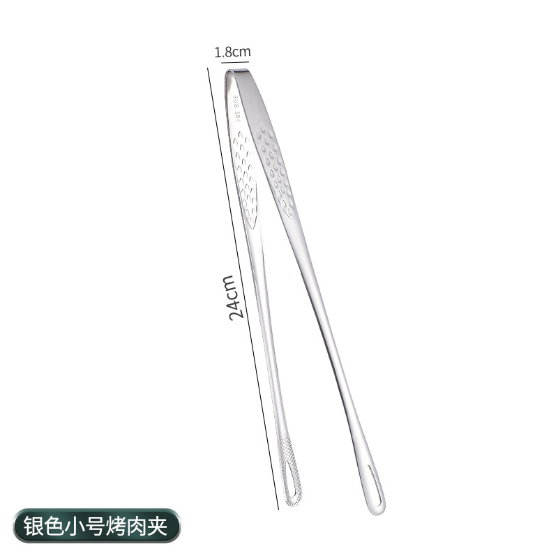 304 clip de barbacoa coreano de acero inoxidable alargado clip de carne buffet clip de barbacoa restaurante cocina tijeras de cocina