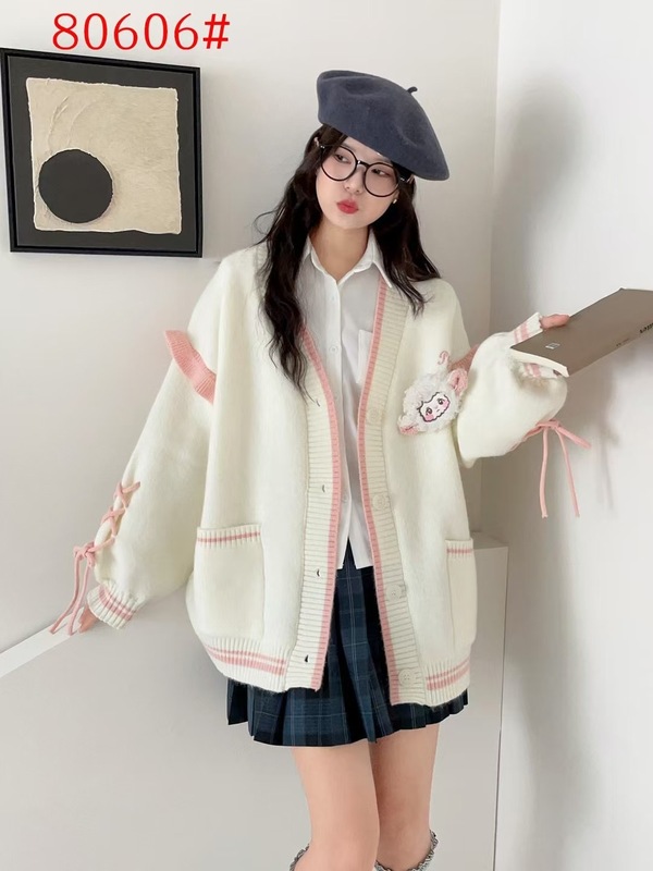日系甜美毛衣外套女秋冬外穿2025新款宽松慵懒学院风减龄开衫上衣|undefined