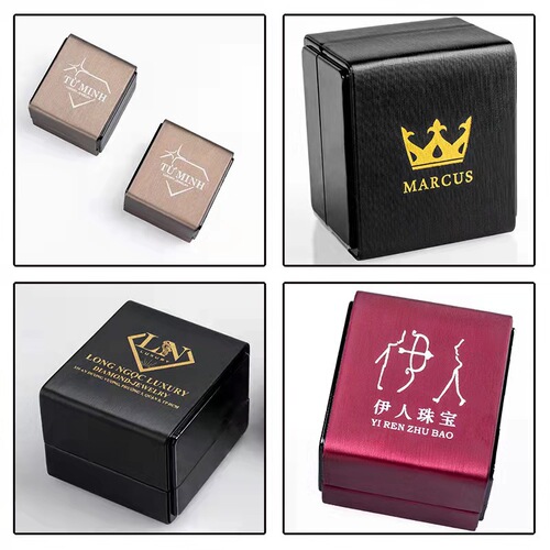 LED-lit engagement ring necklace bangle jewelry diamond watch gift packaging box brushed PU jewelry wholesale