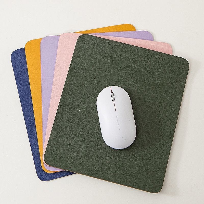 Small Mouse Pad Medium Solid Color Simple Leather Thickened Laptop Mouse Pad Printed Embossed Color