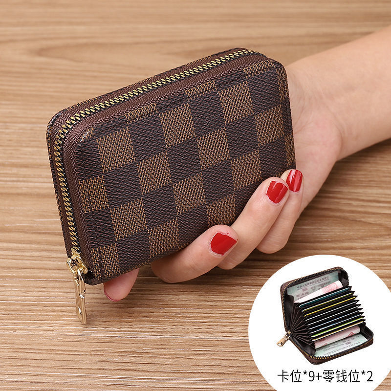 Organ card bag, multiple card slots, large capacity ID card holder, compact driver's license holder, female multi-functional leisure wallet