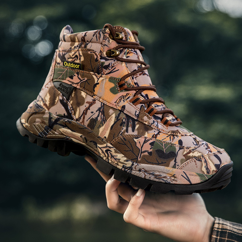 Men's outdoor large -size foreign trade dedicated to camouflage boots, anti -slip, wear -resistant waterproof hidden mountaineering hunting and wrap boots 3