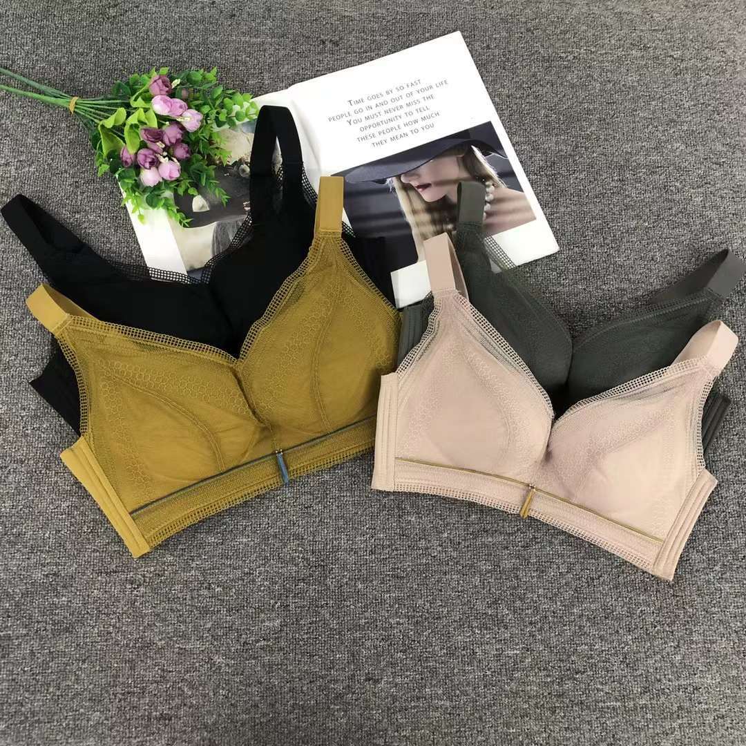 Comercio exterior japonés estilo francés sujetador de encaje ajustable cintura retraída ropa interior pecho pequeño ropa interior cómoda