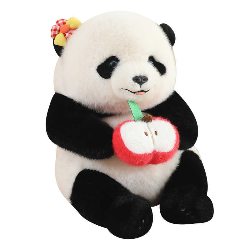 Nuevo estilo Yizongfang Panda rojo fruta dulce flor flor peluche panda gigante mochila muñeca al por mayor niña regalo