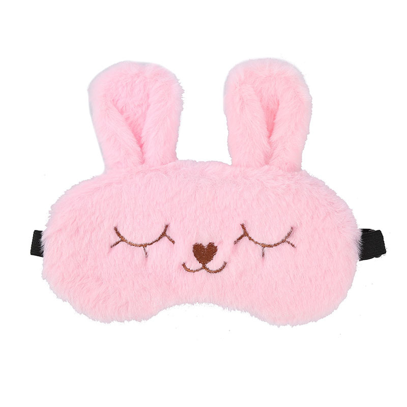 Comfortable Plush Bunny Sleep Mask For Travel And Light Blocking_voghion.com