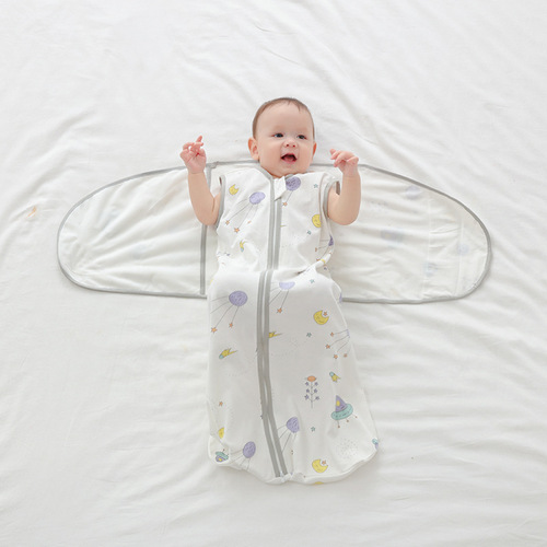 婴儿睡袋襁褓防惊跳四季通用新生儿纯棉包巾宝宝睡觉神器包腿透气