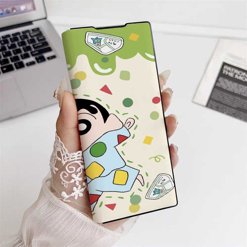 适用三星zfold6手机壳zfold5翻盖皮套zfold4睡衣蜡笔小新zfold3女